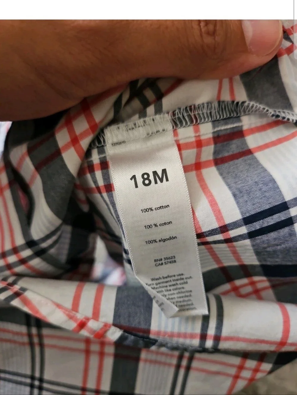 Just One You By Carter's Boys Size 18M Plaid Shirt